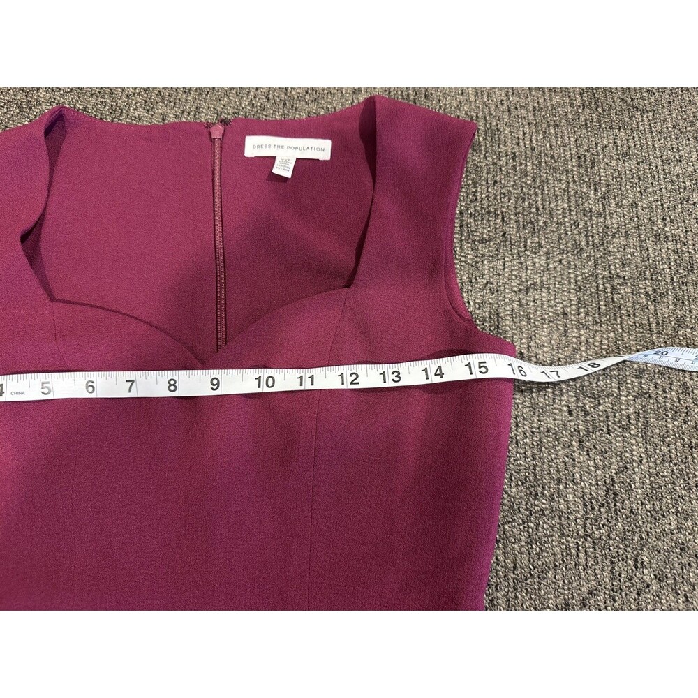 Dress The Population Sleeveless Elle Sheath Dress Dark Magenta NWOT Sz XXS $198 - Picture 9 of 15